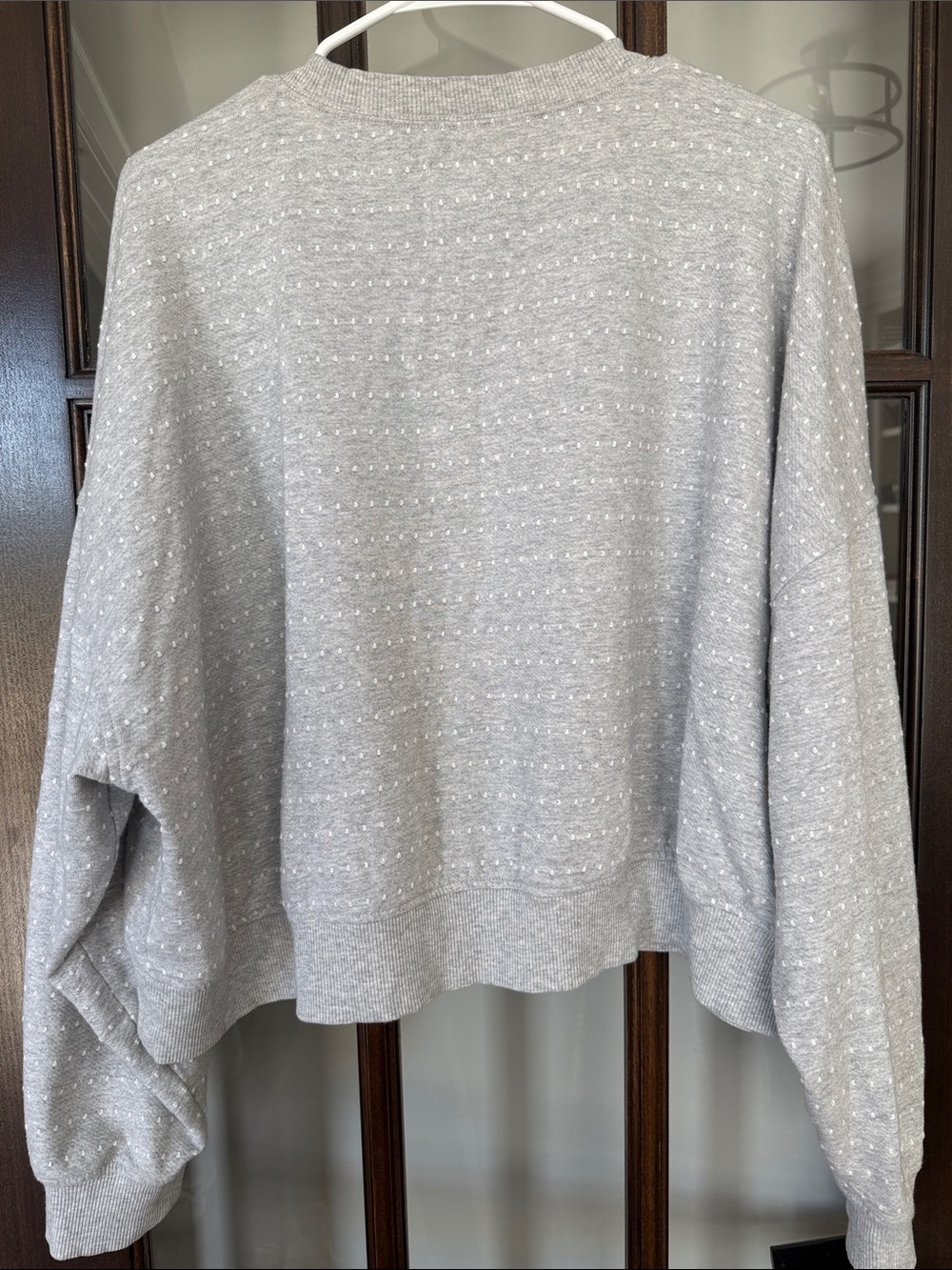 aerie Light Gray Crewneck Sweatshirt, gray sweater, aerie long sleeve top - Picture 4 of 8